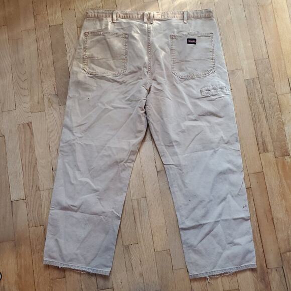 Dickies Khaki Tan Distressed Relaxed Fit Pants Size 42x30 - Picture 8 of 12